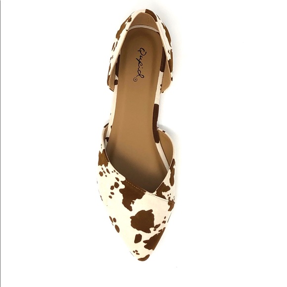 ⚡FINAL PRICE! Brown Cow Print D'Orsay Flats - Picture 13 of 14
